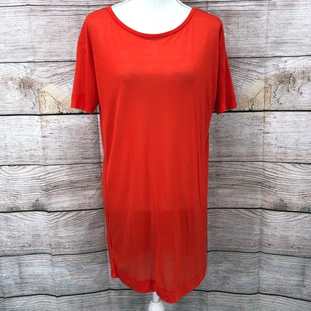By Malene Birger Red Swim Coverup with Relaxed Silhouette